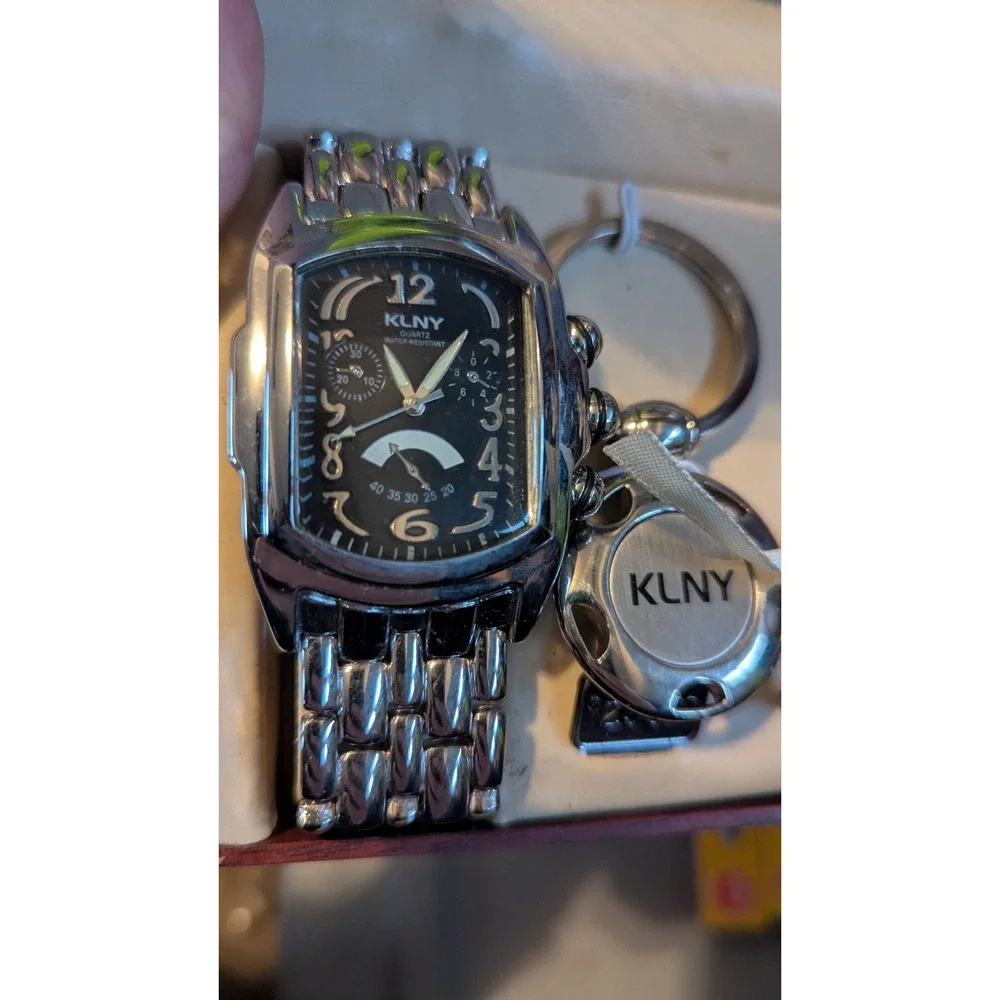 KLNY Ambassador Watch Keychain Cufflinks Tie Clip‎ Set Mens